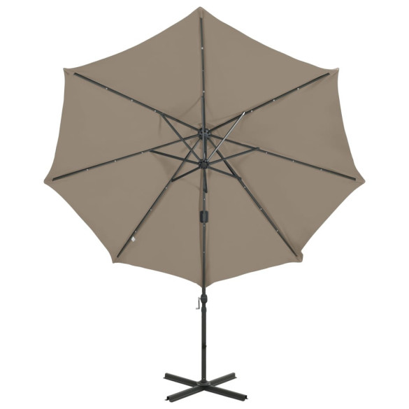 Umbrelă consolă LED taupe 300 cm | Livrare gratuită