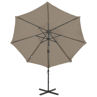 Umbrelă consolă LED taupe 300 cm | Livrare gratuită