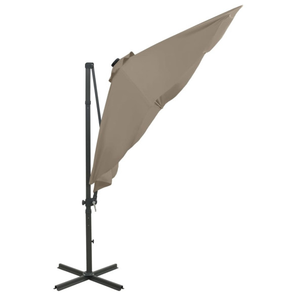 Umbrelă consolă LED taupe 300 cm | Livrare gratuită