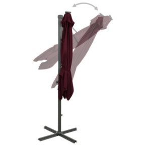 Umbrelă Consolă cu LED-uri 300 cm Roșu Bordo | Livrare Gratuită 2
