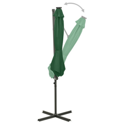 Umbrelă Grădină LED Consolă Verde 300 cm | Livrare Gratuită