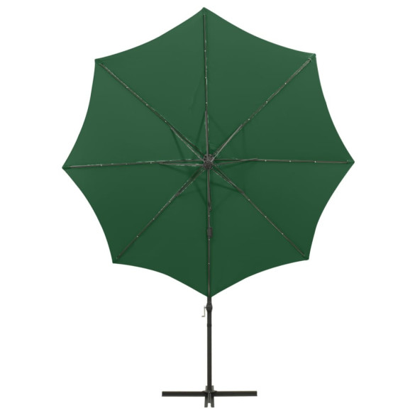 Umbrelă Grădină LED Consolă Verde 300 cm | Livrare Gratuită