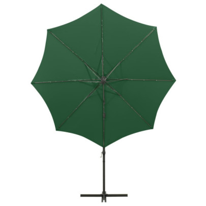 Umbrelă Grădină LED Consolă Verde 300 cm | Livrare Gratuită