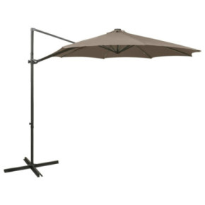 Umbrelă Grădină LED 300 cm cu Bază Încrucișată - Livrare Gratuită