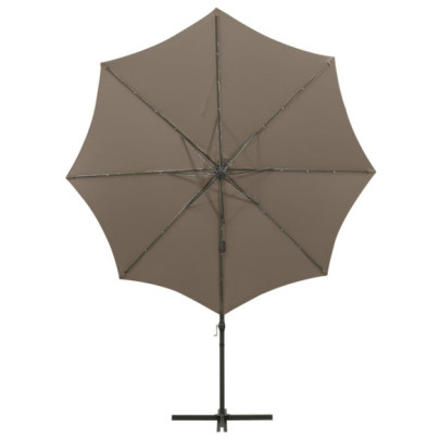 Umbrelă Grădină LED 300 cm cu Bază Încrucișată - Livrare Gratuită