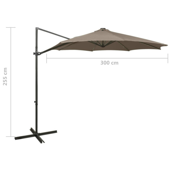 Umbrelă Grădină LED 300 cm cu Bază Încrucișată - Livrare Gratuită Umbrelă Grădină LED 300 cm cu Bază Încrucișată - Livrare Gratuită