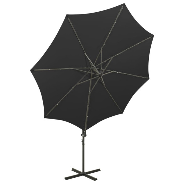 Umbrelă Consolă cu LED-uri - Negru 300 cm | Livrare Gratuită