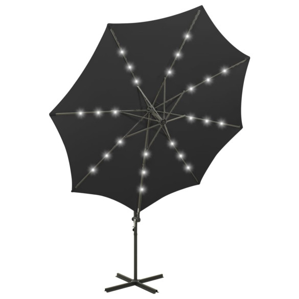 Umbrelă Consolă cu LED-uri - Negru 300 cm | Livrare Gratuită
