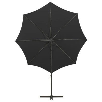 Umbrelă Consolă cu LED-uri - Negru 300 cm | Livrare Gratuită