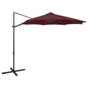 Umbrelă Consolă cu LED-uri Roșu Bordo 300 cm - Livrare Gratuită