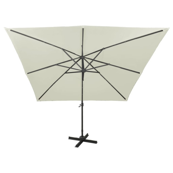 Umbrelă Consolă cu LED pentru Grădină - 300 cm, Nisipiu