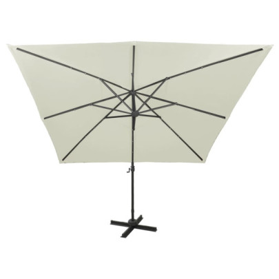 Umbrelă Consolă cu LED pentru Grădină - 300 cm, Nisipiu