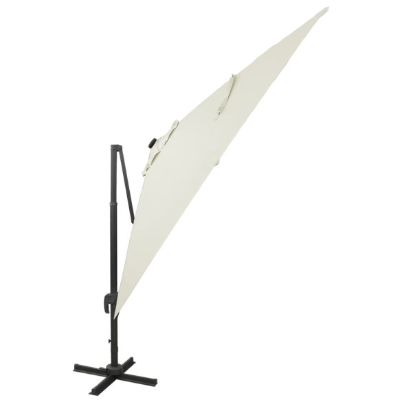 Umbrelă Consolă cu LED pentru Grădină - 300 cm, Nisipiu