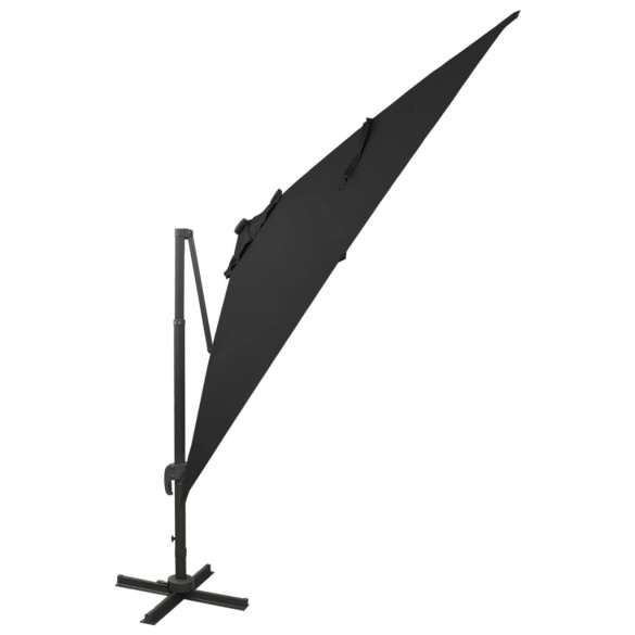 Umbrelă Grădină cu LED-uri și Consolă - Negru 300 cm