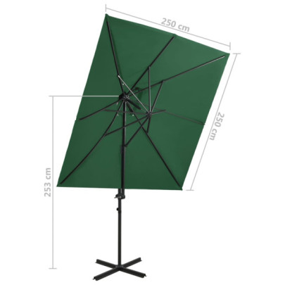 Umbrelă Consolă Verde 250x250 cm - Înclinare 360°
