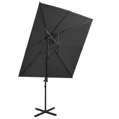Umbrelă consolă cu înveliș dublu - Antracit 250x250 cm