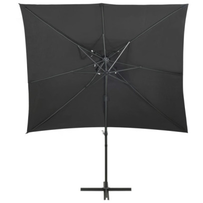 Umbrelă consolă cu înveliș dublu - Antracit 250x250 cm