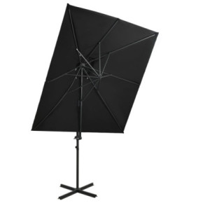 Umbrelă Console Grădină - Înveliș Dublu Negru 250x250 cm