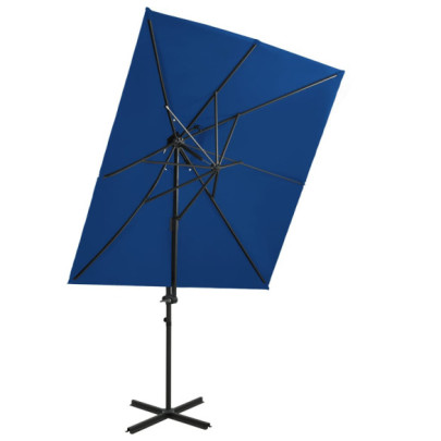 Umbrelă Grădină Consolă 250x250 cm - Albastru Azuriu | Livrare Gratuită