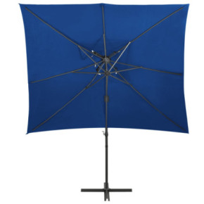 Umbrelă Grădină Consolă 250x250 cm - Albastru Azuriu | Livrare Gratuită 2