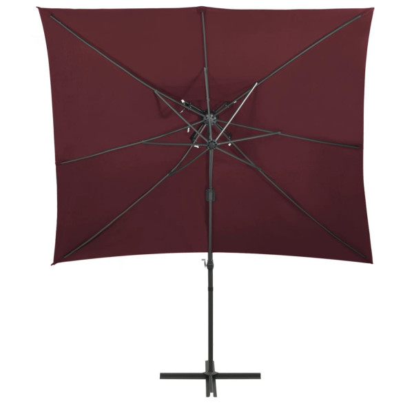 Umbrelă Consolă Dublă Înveliș - Roșu Bordo 250x250 cm