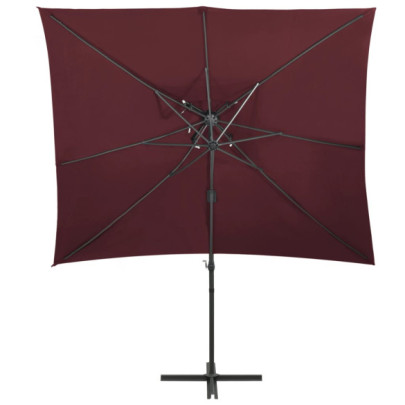 Umbrelă Consolă Dublă Înveliș - Roșu Bordo 250x250 cm