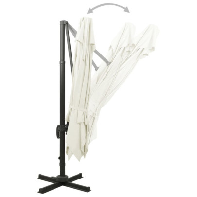 Umbrelă Grădină Consolă 300x300 cm - Înveliș Dublu | Livrare Gratuită