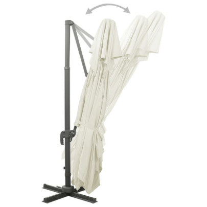 Umbrelă grădină consolă dublă înveliș - Livrare gratuită