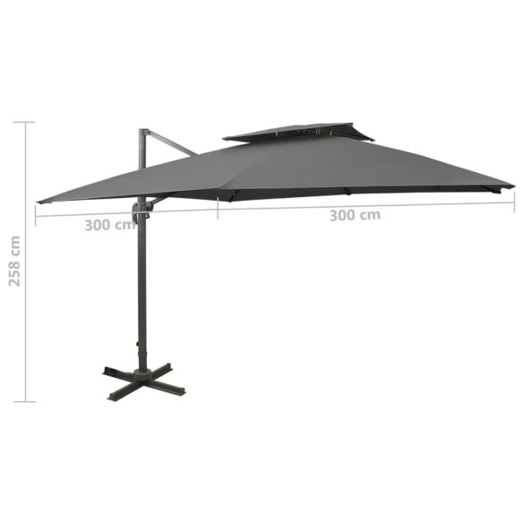 Umbrelă Console Grădină Antracit 300x300 cm - Livrare Gratuită