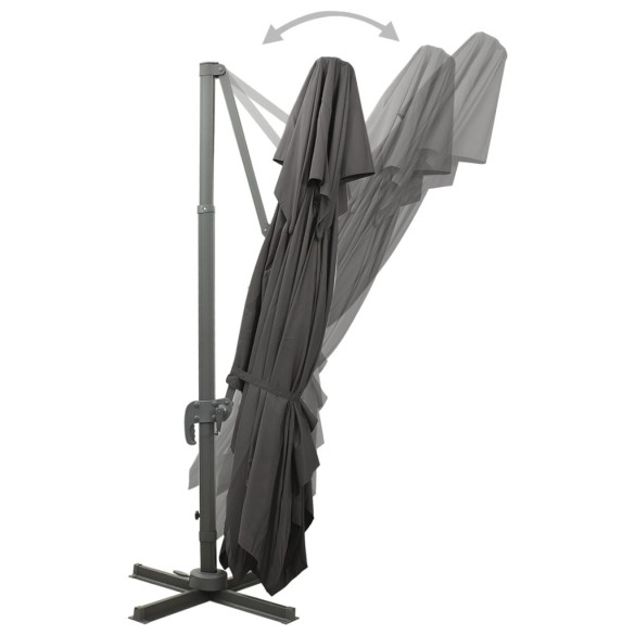 Umbrelă Consolă Grădină Antracit - Dublu Înveliș 400x300 cm