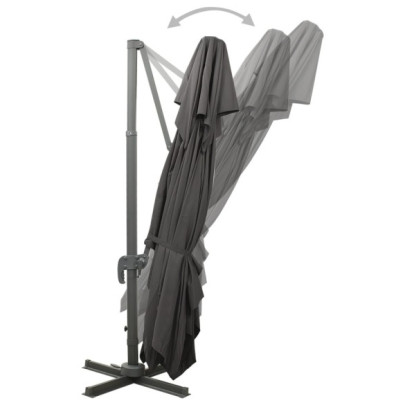 Umbrelă Consolă Grădină Antracit - Dublu Înveliș 400x300 cm