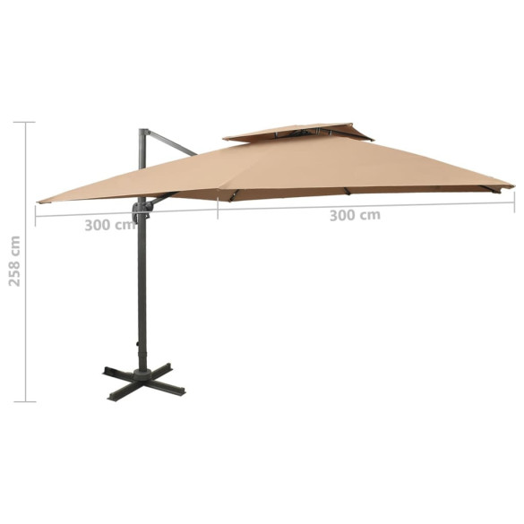 Umbrelă Grădină Consolă Înveliș Dublu 300x300 cm - Livrare Gratuită