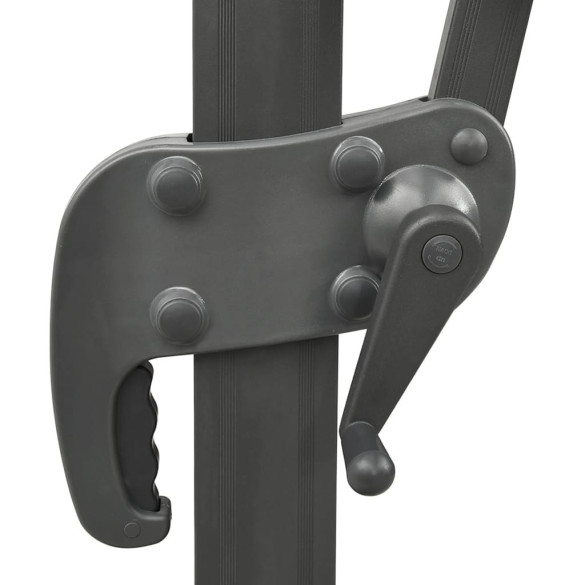 Umbrelă Grădină Consolă 400x300 cm - Înveliș Dublu, Gri Taupe