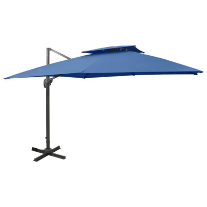 Umbrelă Grădină Consolă 300x300 cm - Albastru Azur | Livrare Gratuită