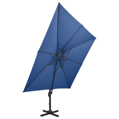 Umbrelă Grădină Consolă 300x300 cm - Albastru Azur | Livrare Gratuită