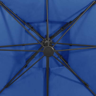 Umbrelă Grădină Consolă 300x300 cm - Albastru Azur | Livrare Gratuită