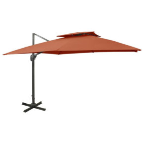 Umbrelă Grădină Consolă 300x300 cm - Cărămiziu - Livrare Gratuită