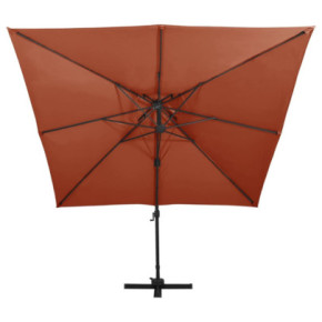 Umbrelă Grădină Consolă 300x300 cm - Cărămiziu - Livrare Gratuită 2