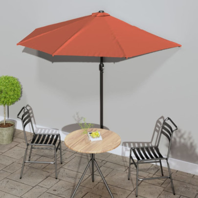 Umbrelă Balcon Aluminiu Cărămizie 270x144x222cm