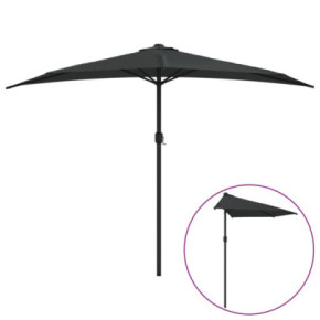 Umbrelă Balcon Aluminiu Negru 300cm | Livrare Gratuită 2