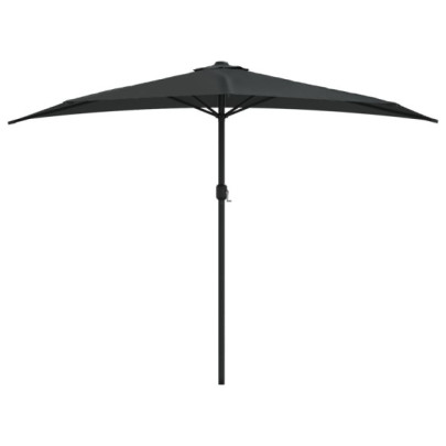 Umbrelă Balcon Aluminiu Negru 300cm | Livrare Gratuită