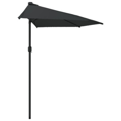 Umbrelă Balcon Aluminiu Negru 300cm | Livrare Gratuită