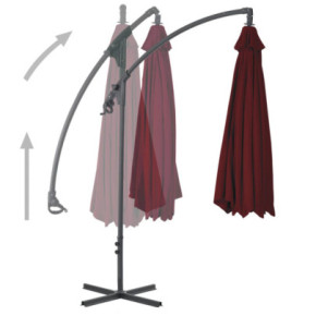 Umbrelă Grădină Consolă Oțel Roșu Vin 250x250 cm 2
