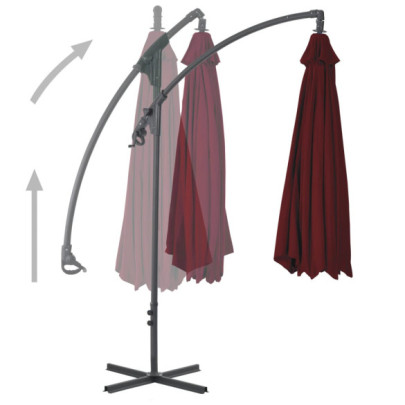 Umbrelă Grădină Consolă Oțel Roșu Vin 250x250 cm