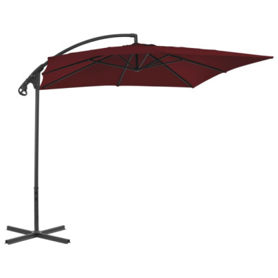 Umbrelă Grădină Consolă Oțel Roșu Vin 250x250 cm