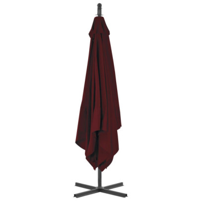 Umbrelă Grădină Consolă Oțel Roșu Vin 250x250 cm