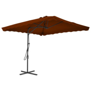 Umbrelă Grădină Rotativă 360° - Oțel Cărămiziu 250x250cm