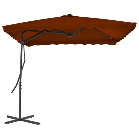 Umbrelă Grădină Rotativă 360° - Oțel Cărămiziu 250x250cm