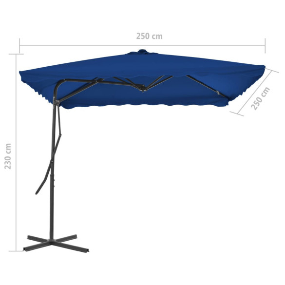 Umbrelă Grădină Rotativă 360° - Oțel Albastru 250x250 cm