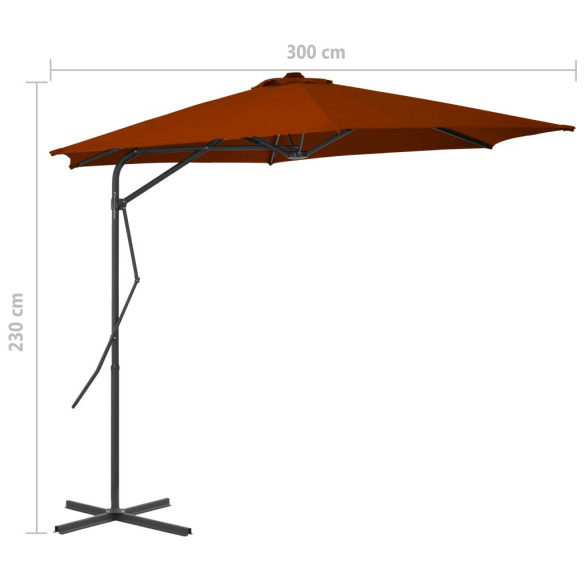 Umbrelă Grădină Oțel Cărămiziu 300x230 cm - Livrare Gratuită